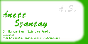 anett szantay business card